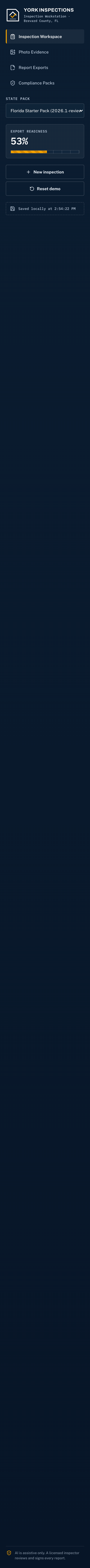 Account sidebar with properties, appointments, and inspector profile